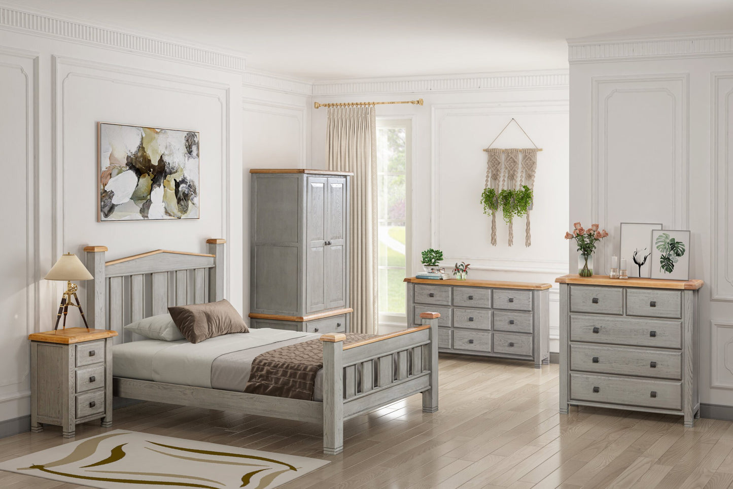 Ontario Painted Oak 9 Drawer Chest