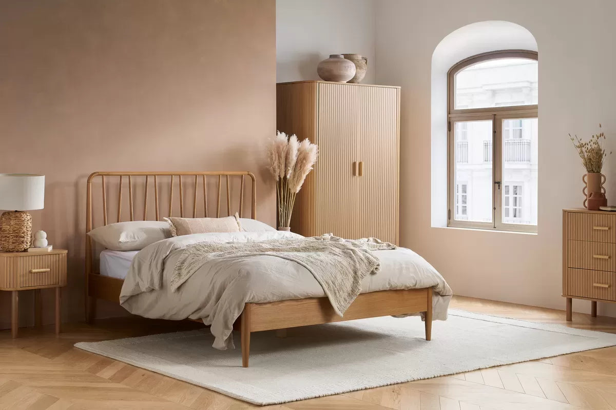 AXEL 2 DOOR 1 DRAWER FLUTED WARDROBE OAK