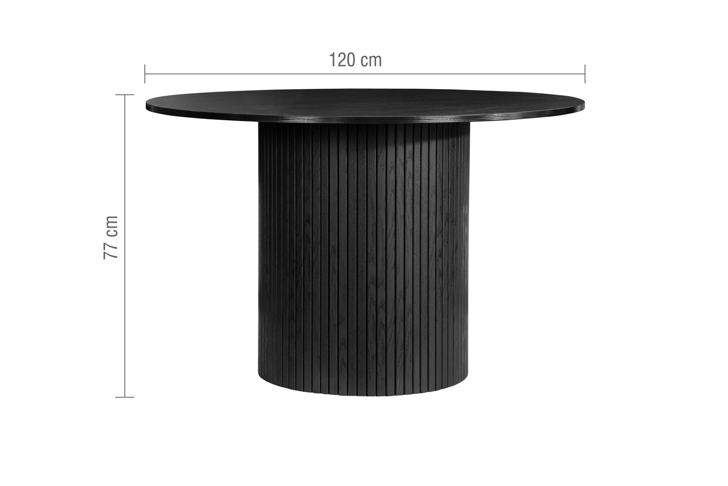 Axel Round Black Fluted Dining Table