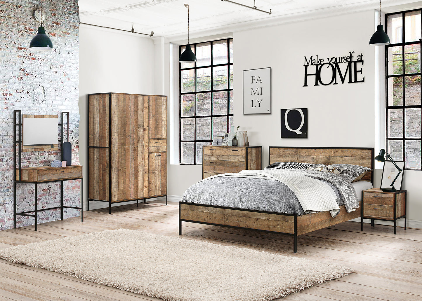 Urban 4 Door Wardrobe Rustic