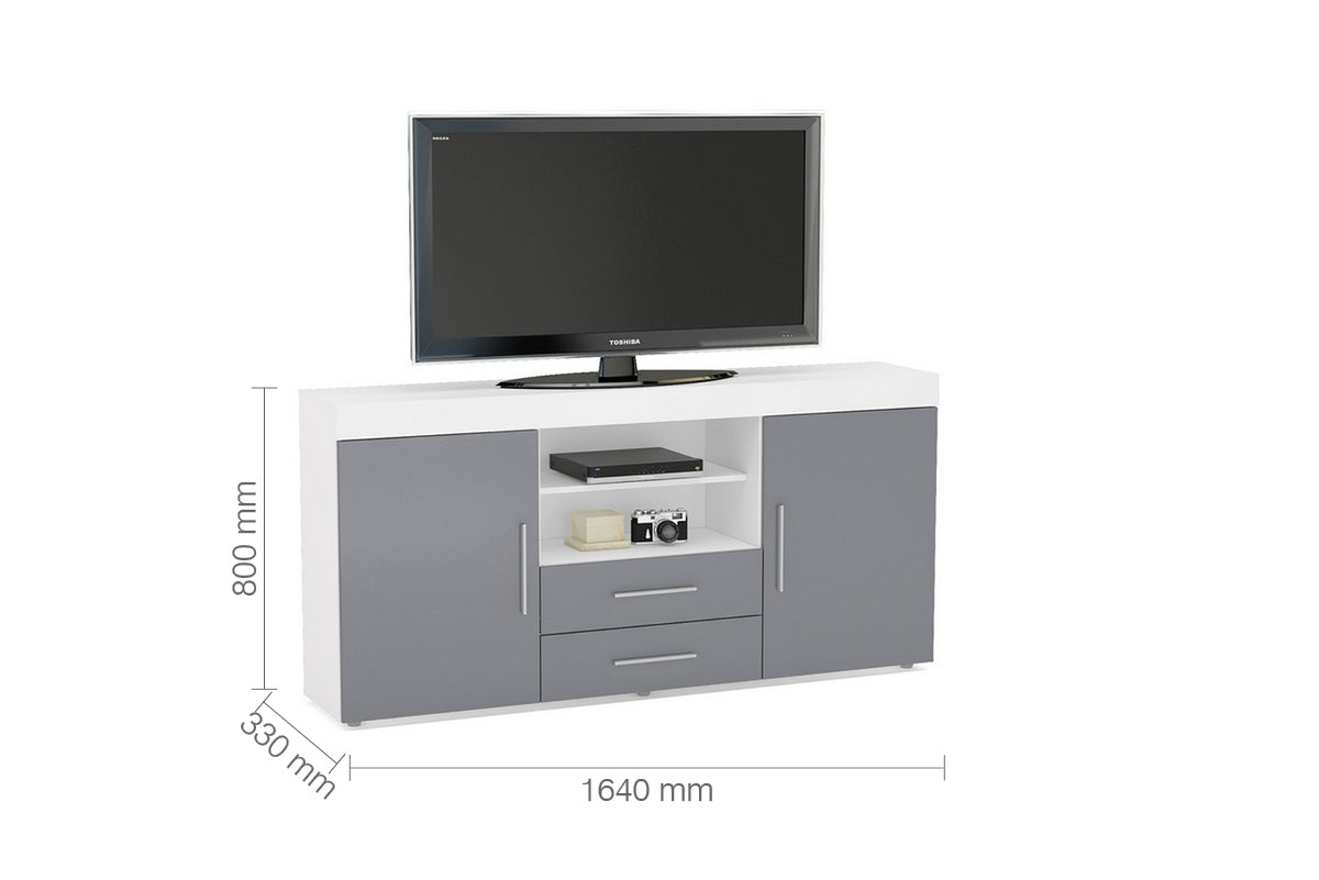 Edgeware 2 Door 2 Drawer Sideboard White & Grey