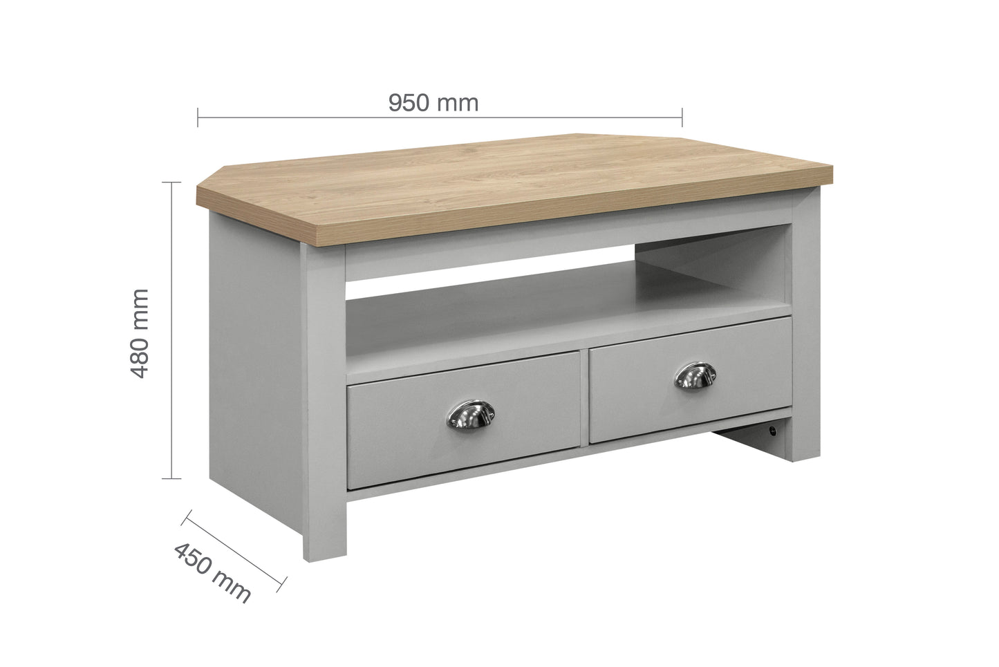 Highgate Corner TV Unit Grey & Oak