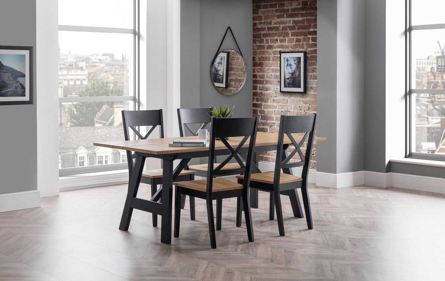 HOCKLEY TABLE BLACK/OAK