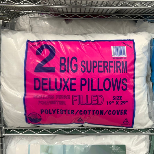 Big Super Firm Deluxe Quilted Pillow Pair