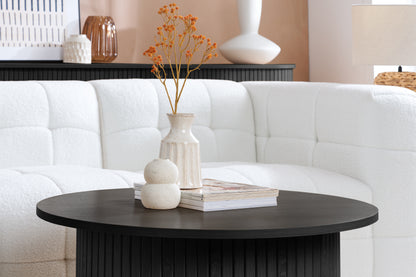 Axel Round Black Fluted Coffee Table