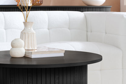 Axel Round Black Fluted Coffee Table