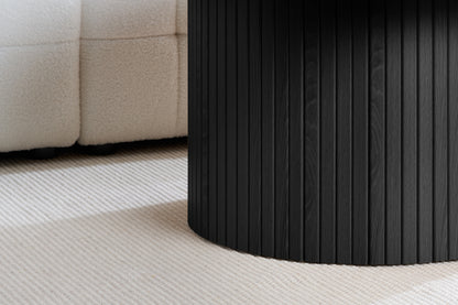 Axel Round Black Fluted Coffee Table
