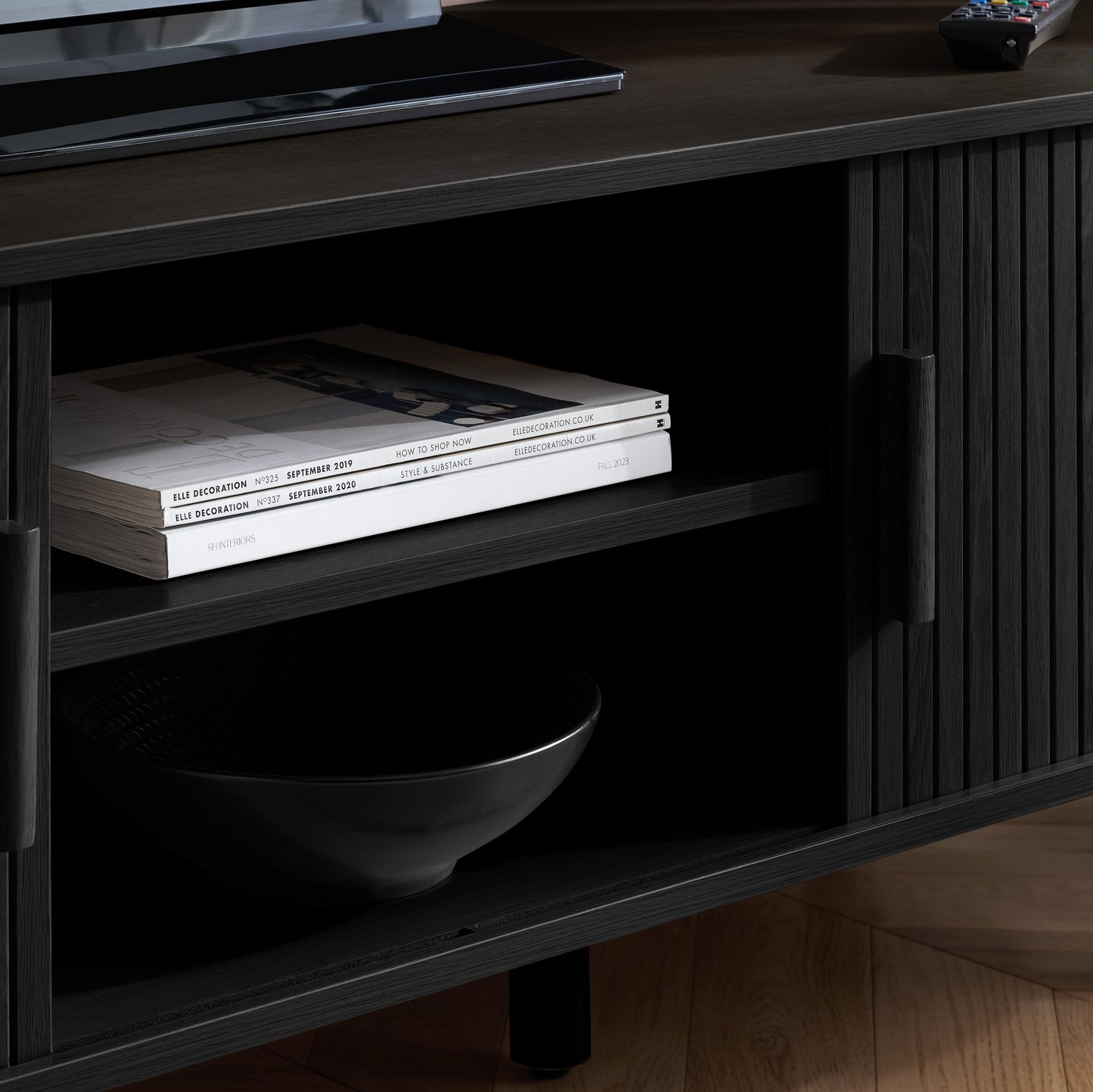 Axel Fluted TV Unit Black