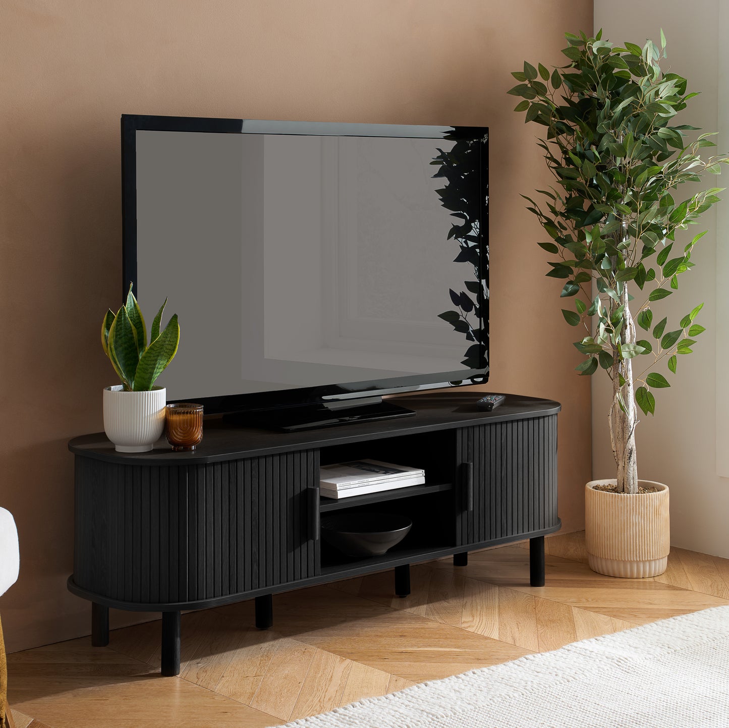 Axel Fluted TV Unit Black