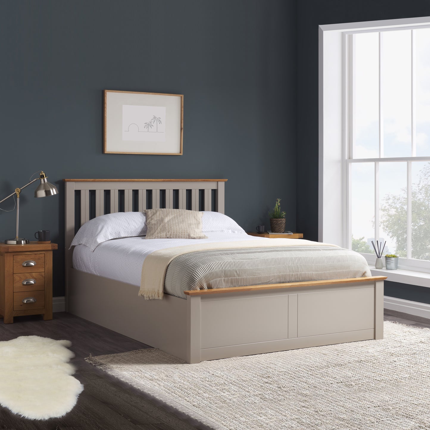 Phoenix Ottoman Bed Pearl Grey