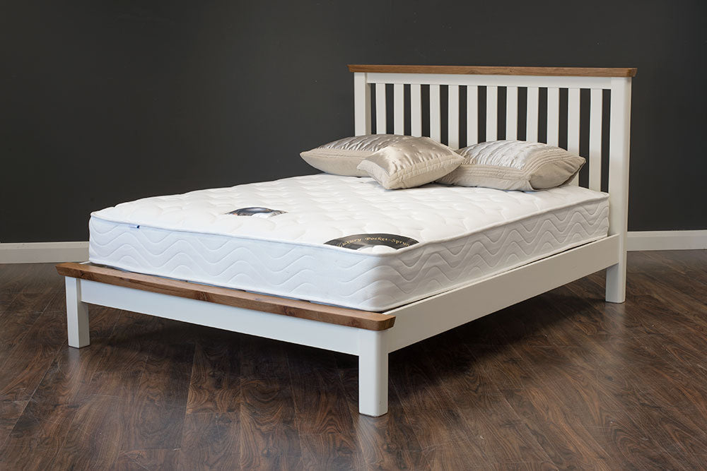 Medina King 5'0 White Wooden Bed Frame