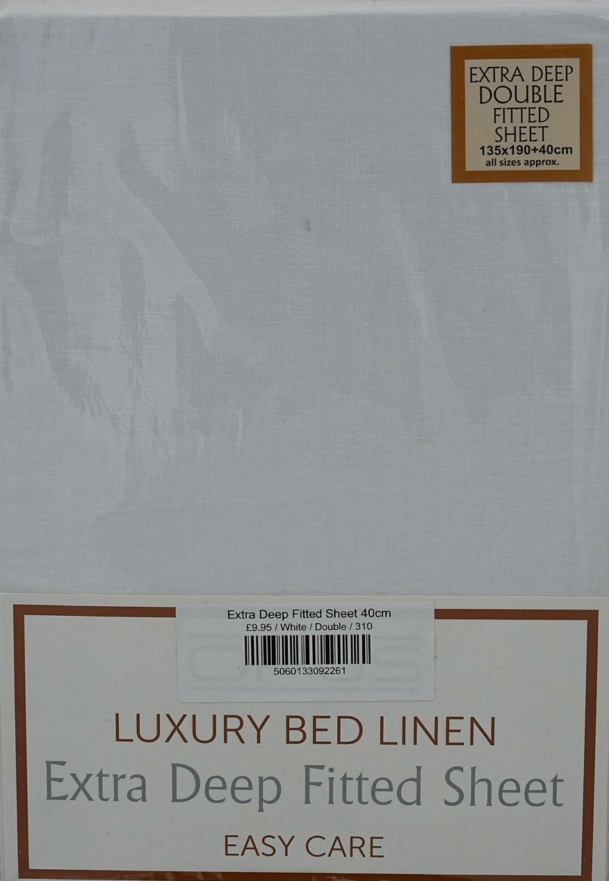 Extra Deep Fitted Sheet 40cm