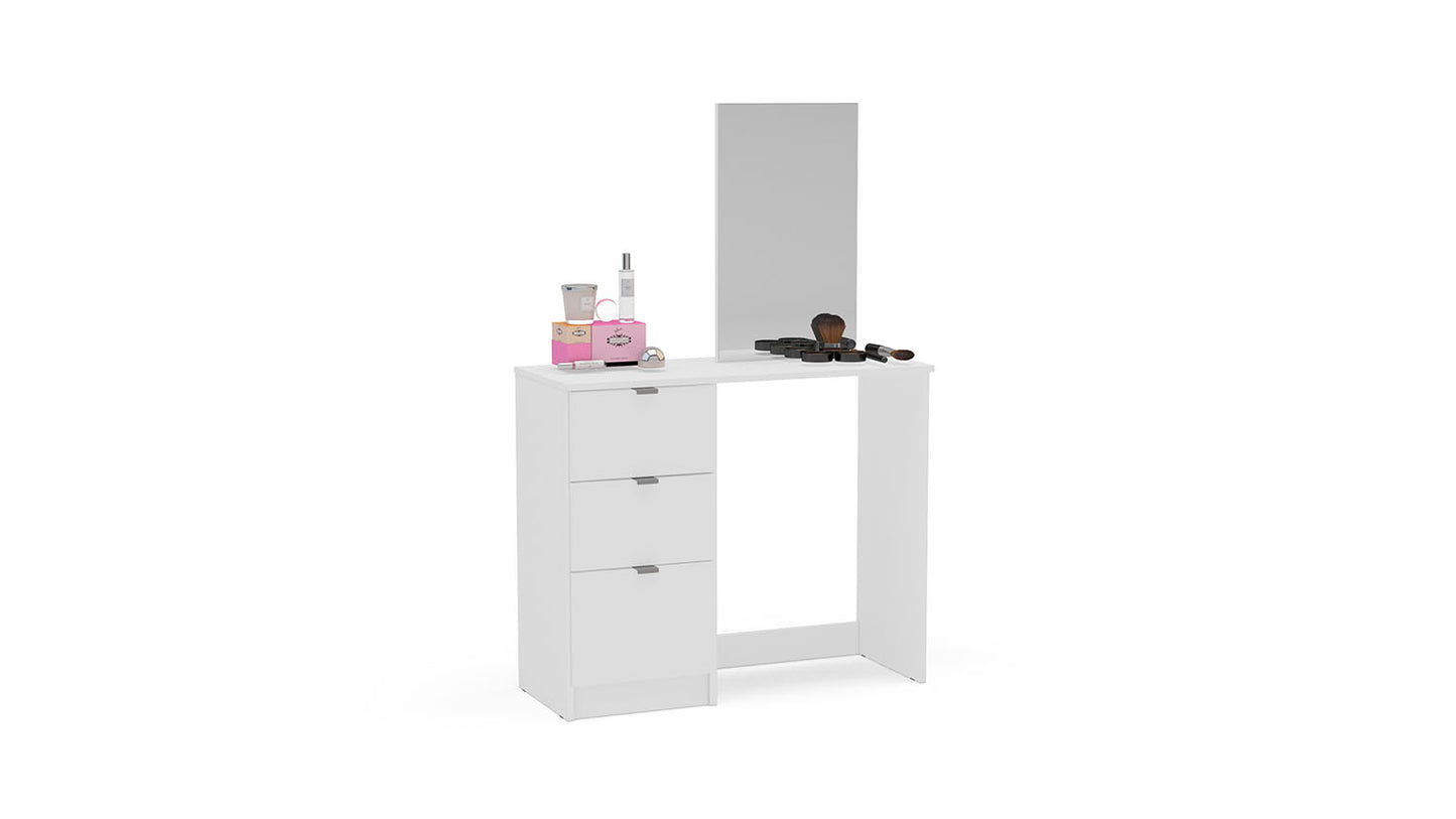 Madison 3 Drawer Dressing Table & Mirror White
