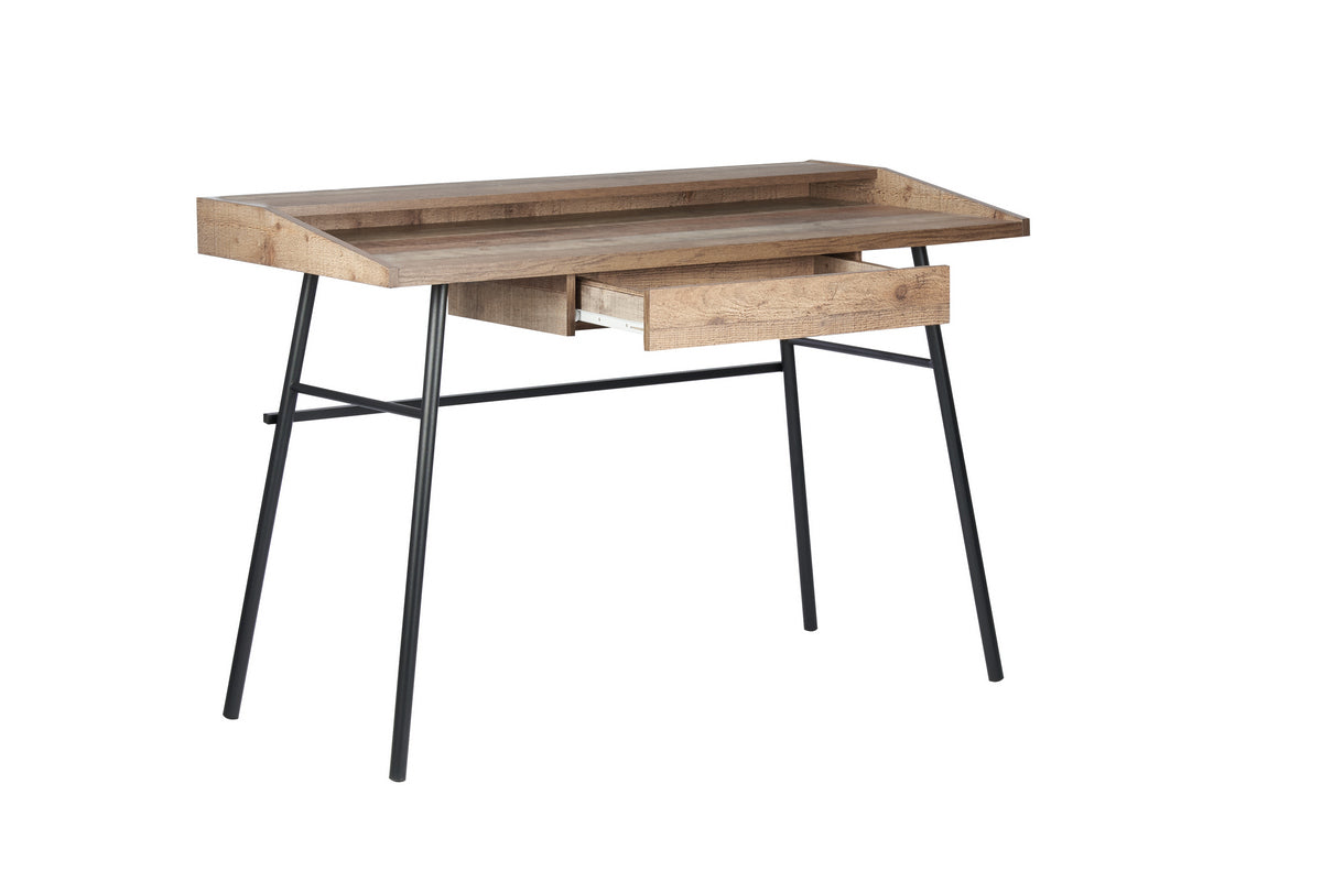 Urban 1 Drawer Office Desk With Shelf Brown